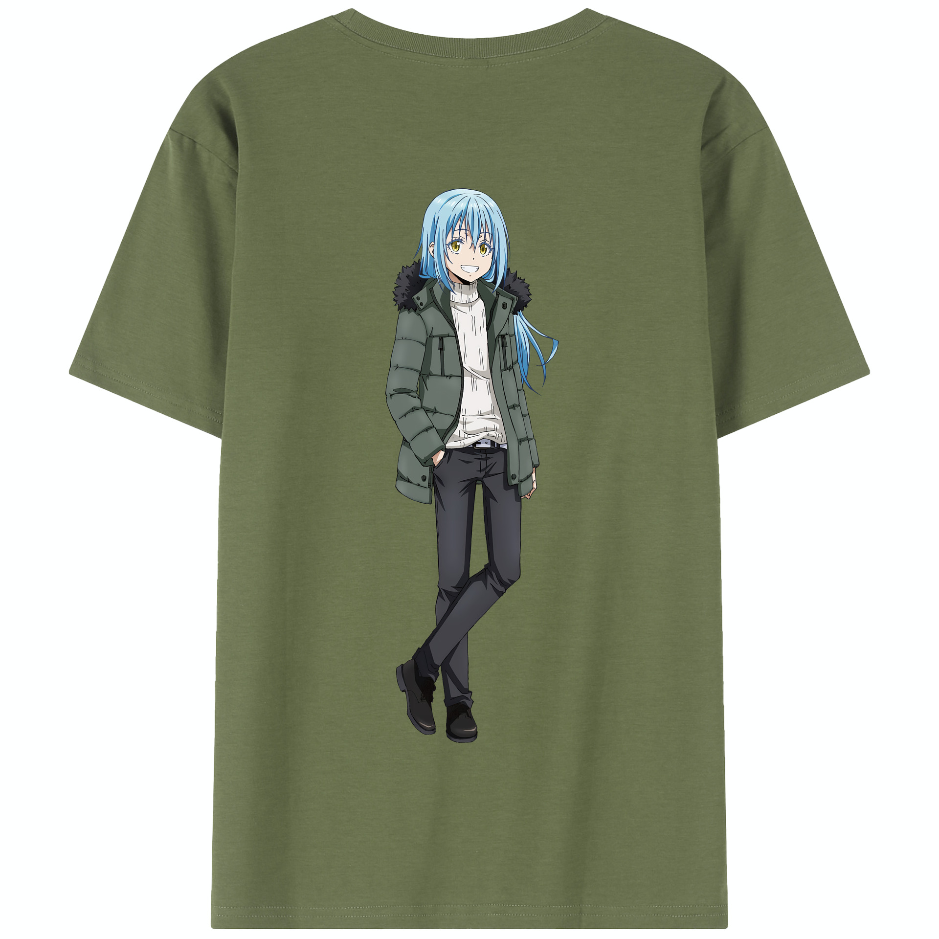 （画像用） 転スラ Regarding Reincarnated to Slime 綿100％半袖Tシャツ（背面プリント）